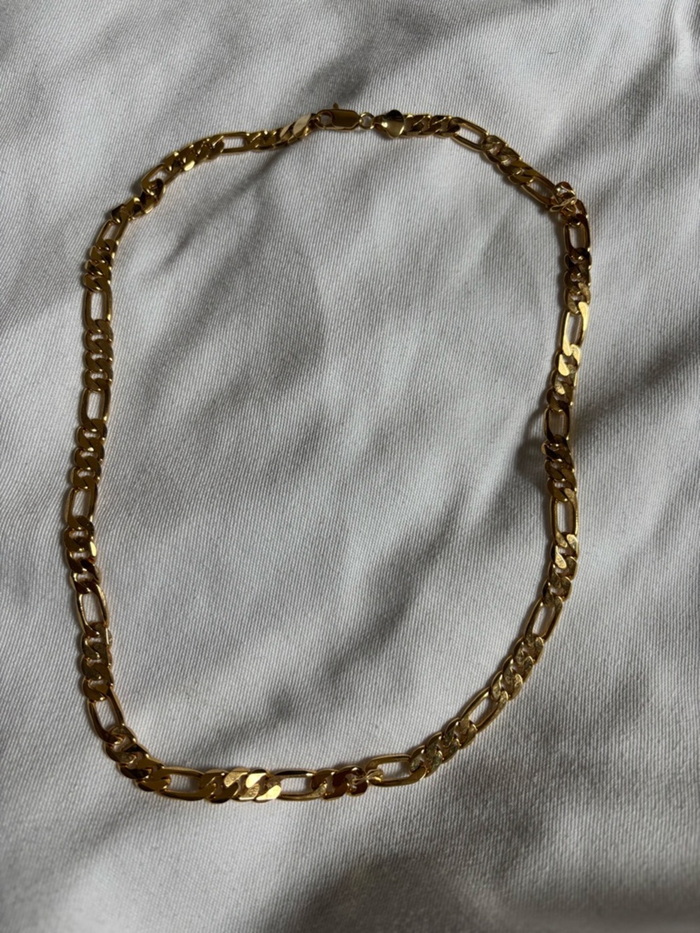 Gold Figaro Chain Necklace - 24K gold plated.
